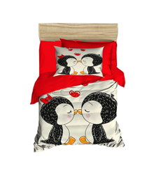 L'essentiel linge de maison Juego de funda nórdica PH169 Rojo, Negro y Blanco